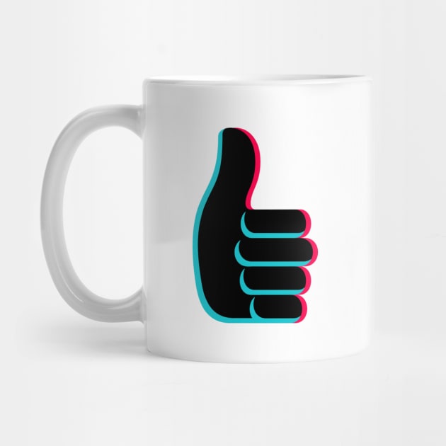 TikTok like thumbs up emoji smiley Black by ThingyDilly